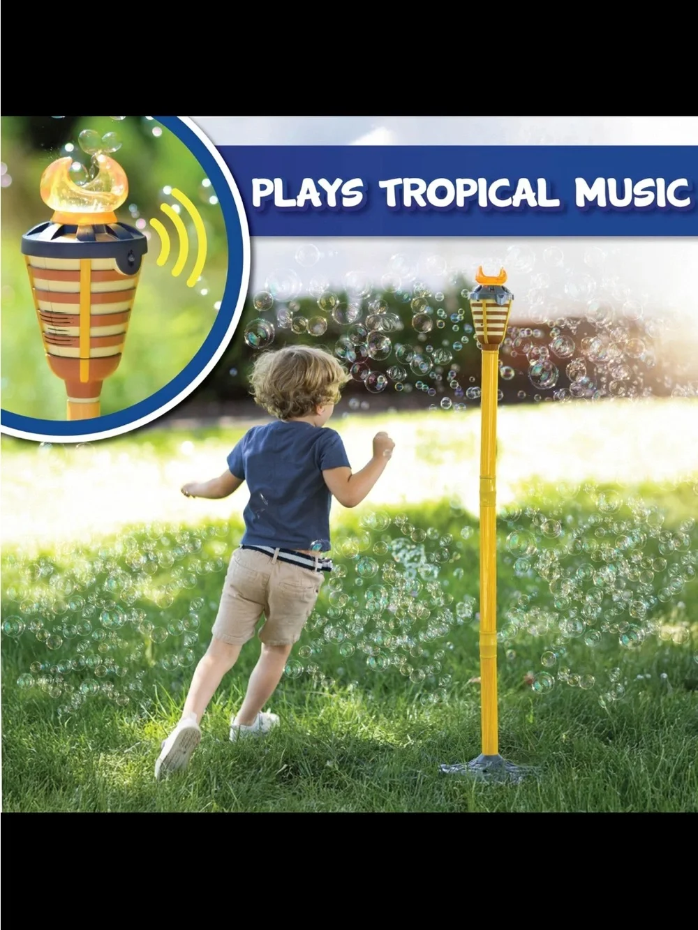 Tiki Torch Bubbler Toy — Brown and Yellow
